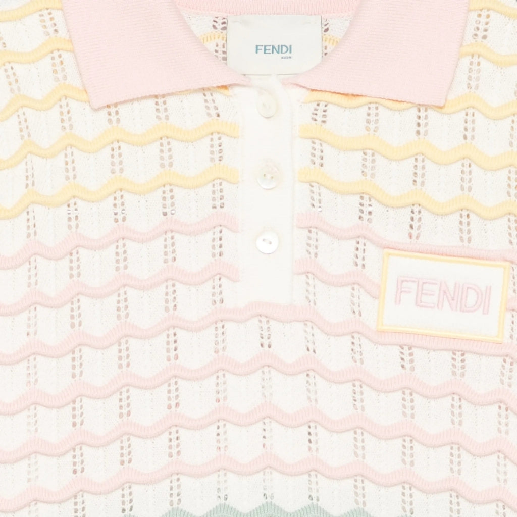Fendi Kids Knit Polo Shirt Cardigan