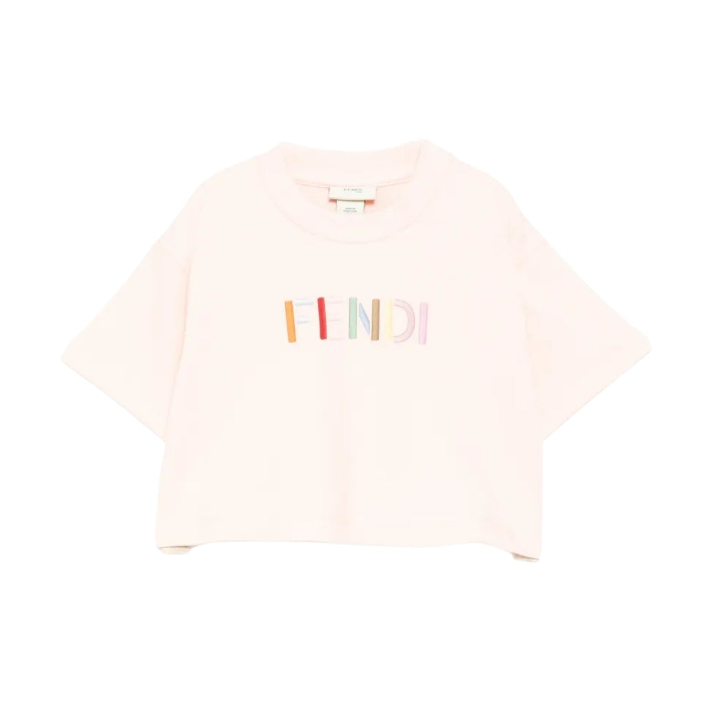 Fendi Kids Logo Cropped T-shirt
