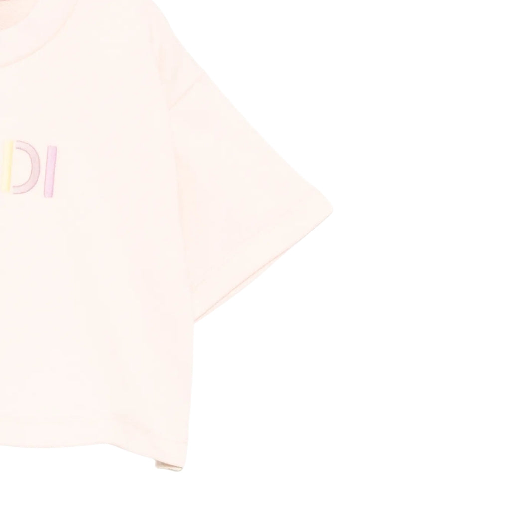 Fendi Kids Logo Cropped T-shirt