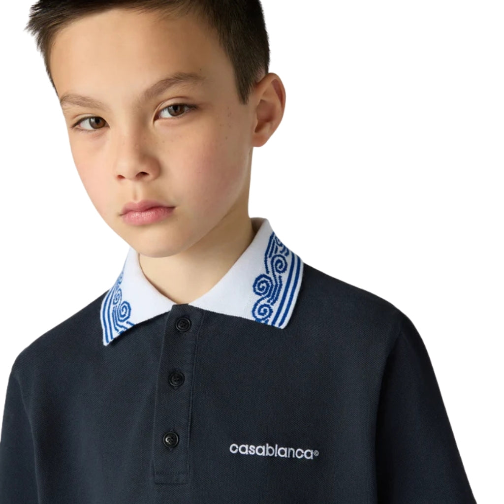 Casablanca Kids Boys Waves Collar Polo