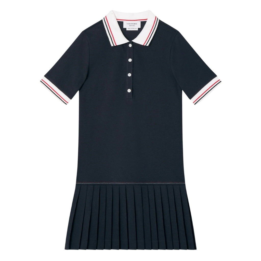 Thom Browne Kids Solid Pique Tennis Dress