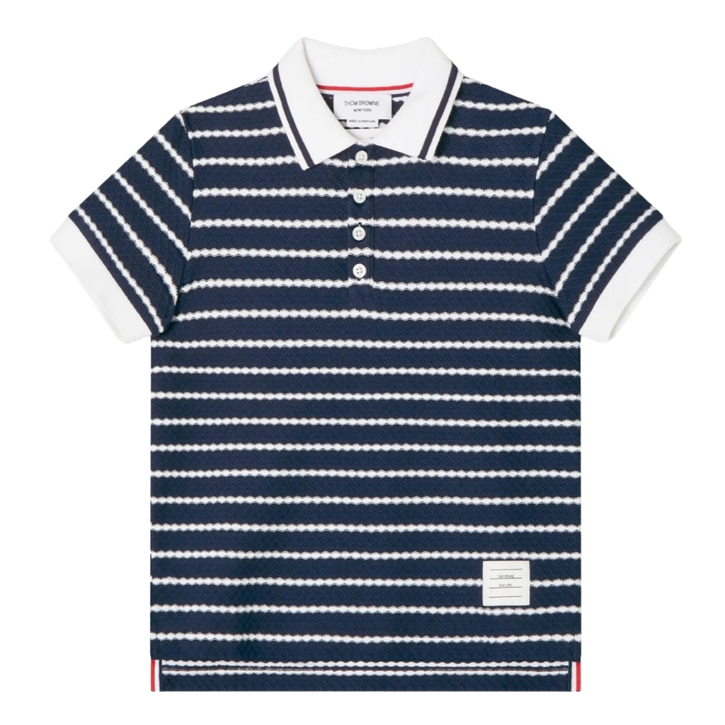 Thom Browne Kids Striped Polo T-shirt