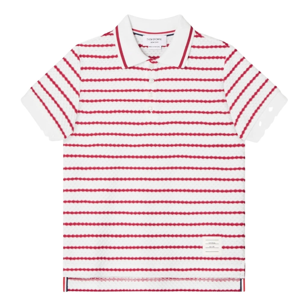 Thom Browne Kids Striped Polo T-shirt