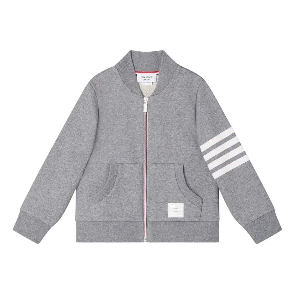 Thom Browne Kids Four Bar Sweat Bomber Jacket