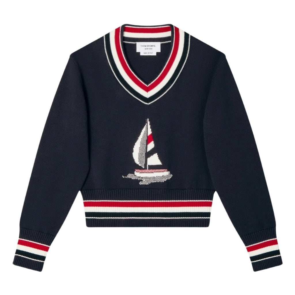 Thom Browne Kids Sailboat Sweater
