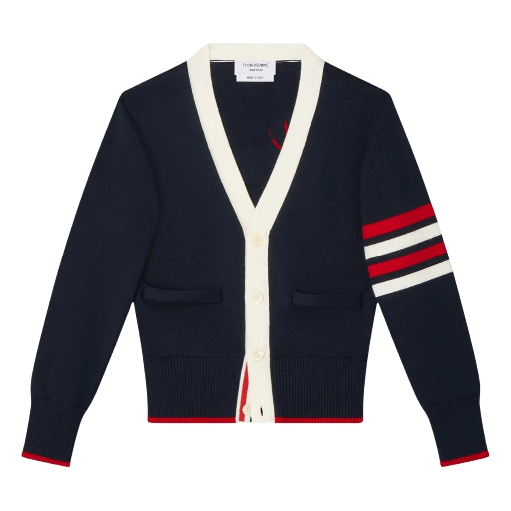 Thom Browne Kids Four Bar Classic Cardigan