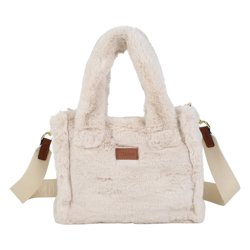 Chloé Kids Faux Fur Tote Bag