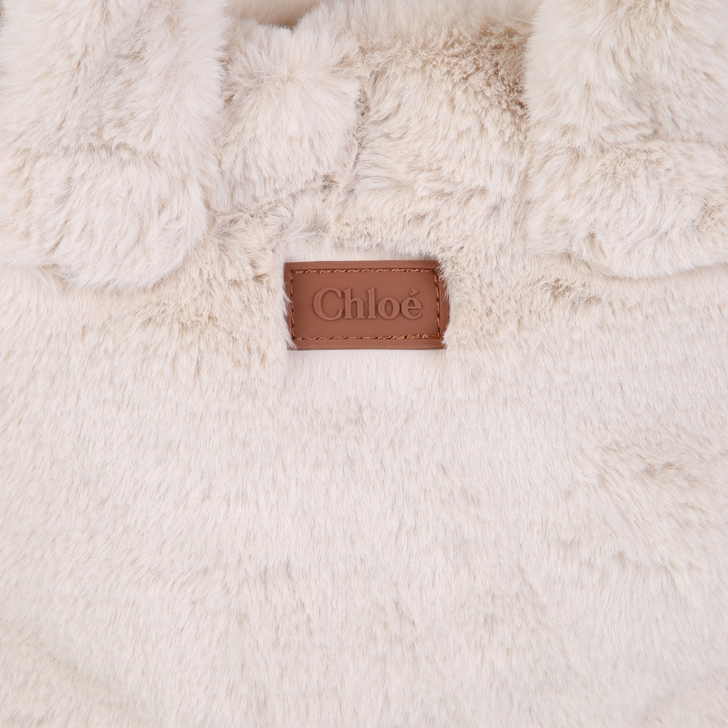 Chloé Kids Faux Fur Tote Bag