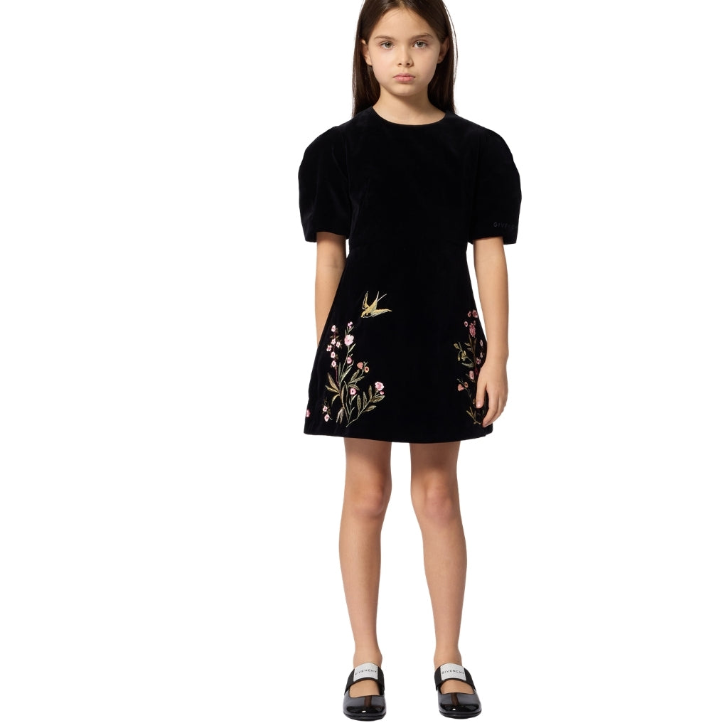 Givenchy Kids Velvet Floral Dress