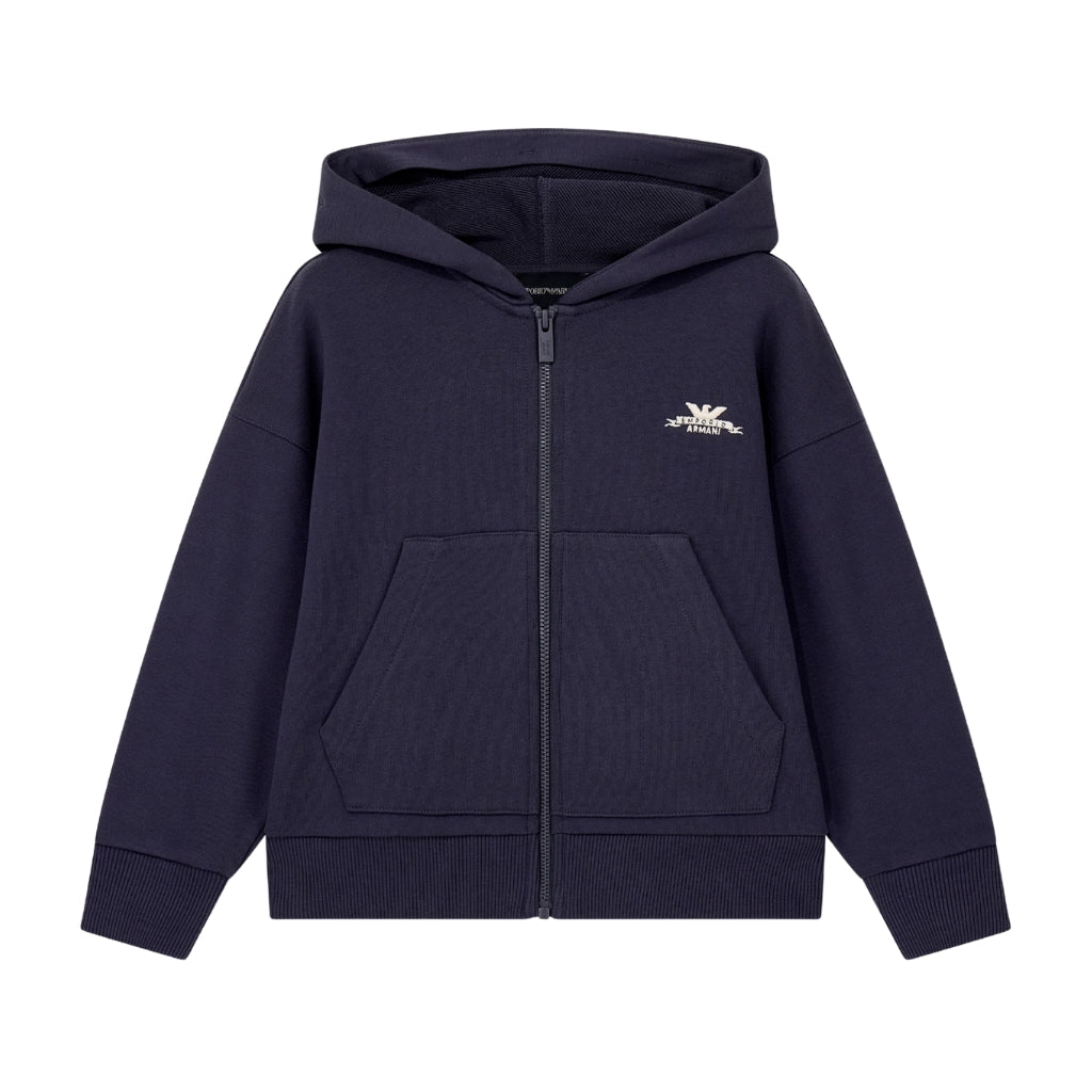 Emporio Armani Junior Hooded Zip Up Sweatshirt