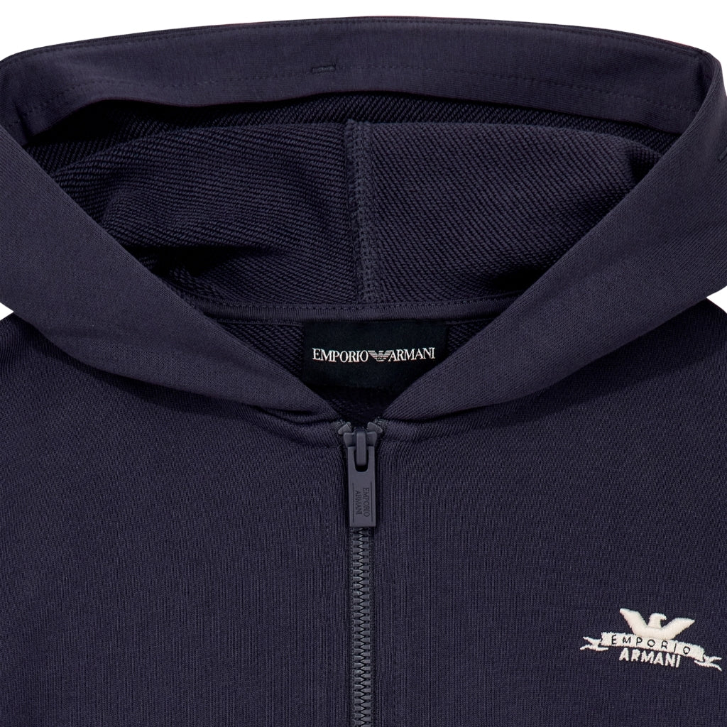 Emporio Armani Junior Hooded Zip Up Sweatshirt
