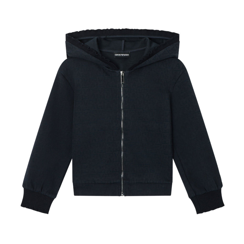 Emporio Armani Junior Hooded Zip Up Sweatshirt