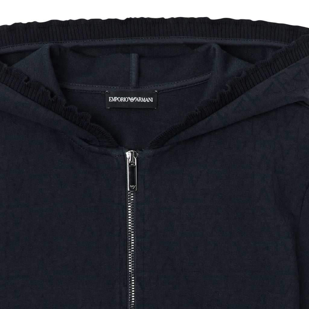 Emporio Armani Junior Hooded Zip Up Sweatshirt