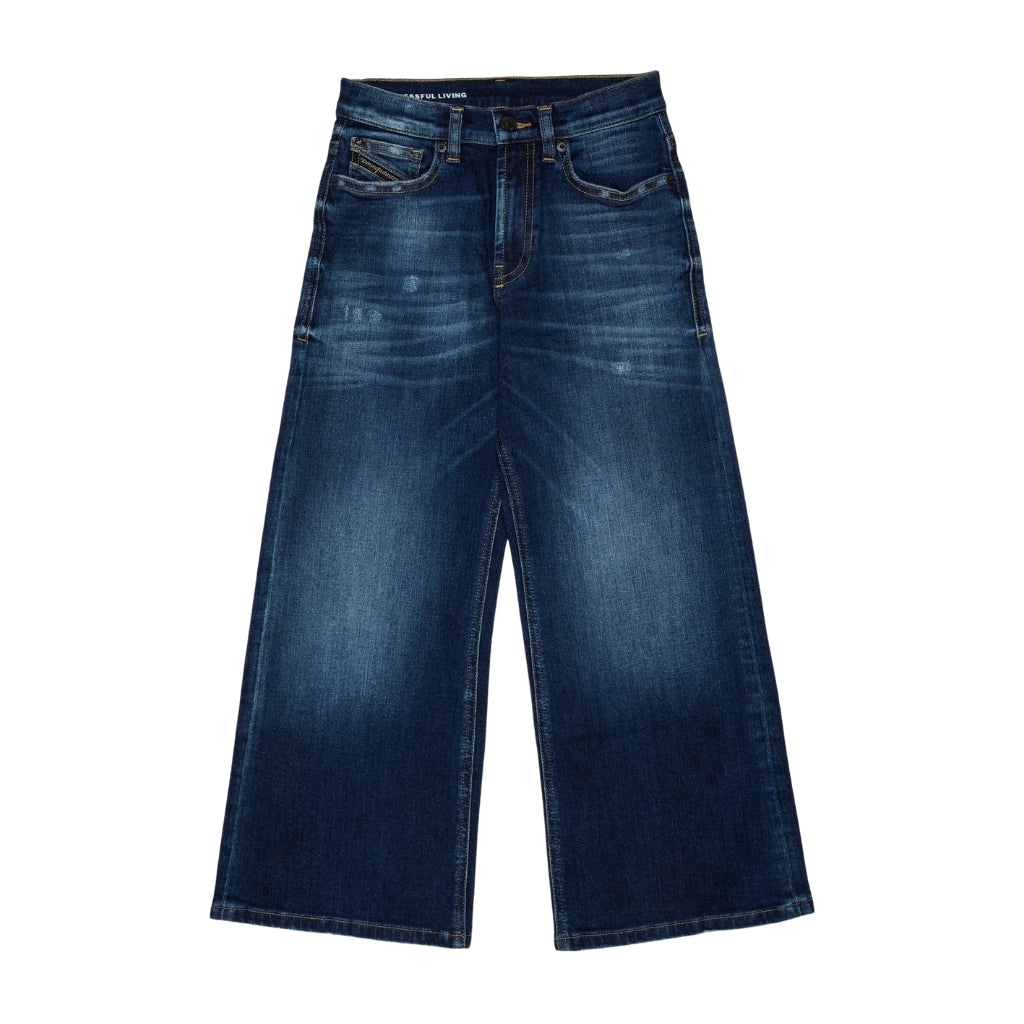 Diesel Kids Stonewashed Wide Jeans