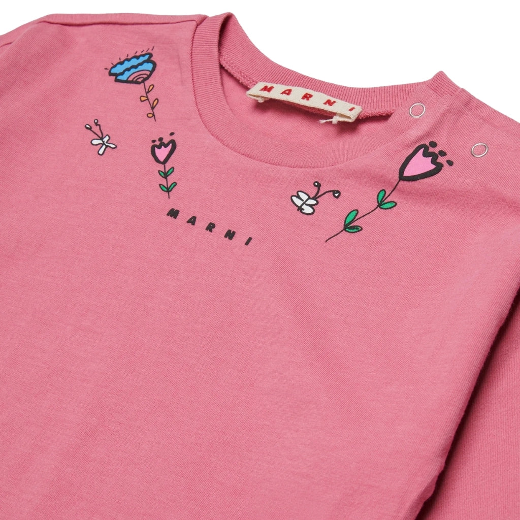 Marni Kids Embellished Collar T-shirt