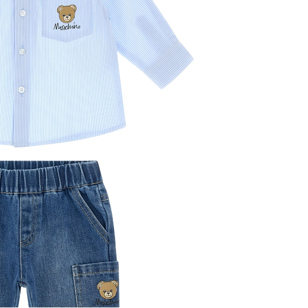 Moschino Kids Shirt and Denim Trousers Set