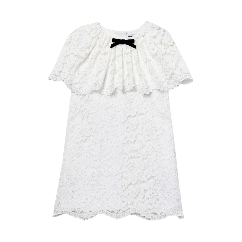 Self Portrait Kids White Floral Lace Cape Dress