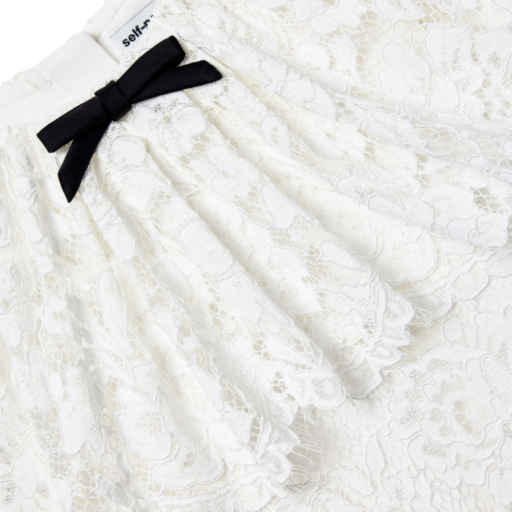Self Portrait Kids White Floral Lace Cape Dress