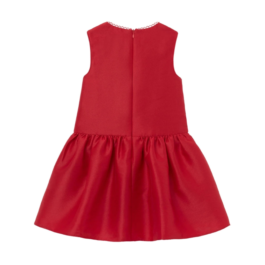 Self Portrait Kids Red Taffeta Lace Dress