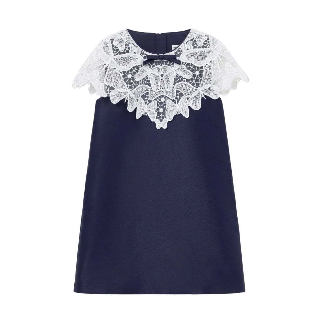 Self Portrait Kids Navy Taffeta Butterfly Dress