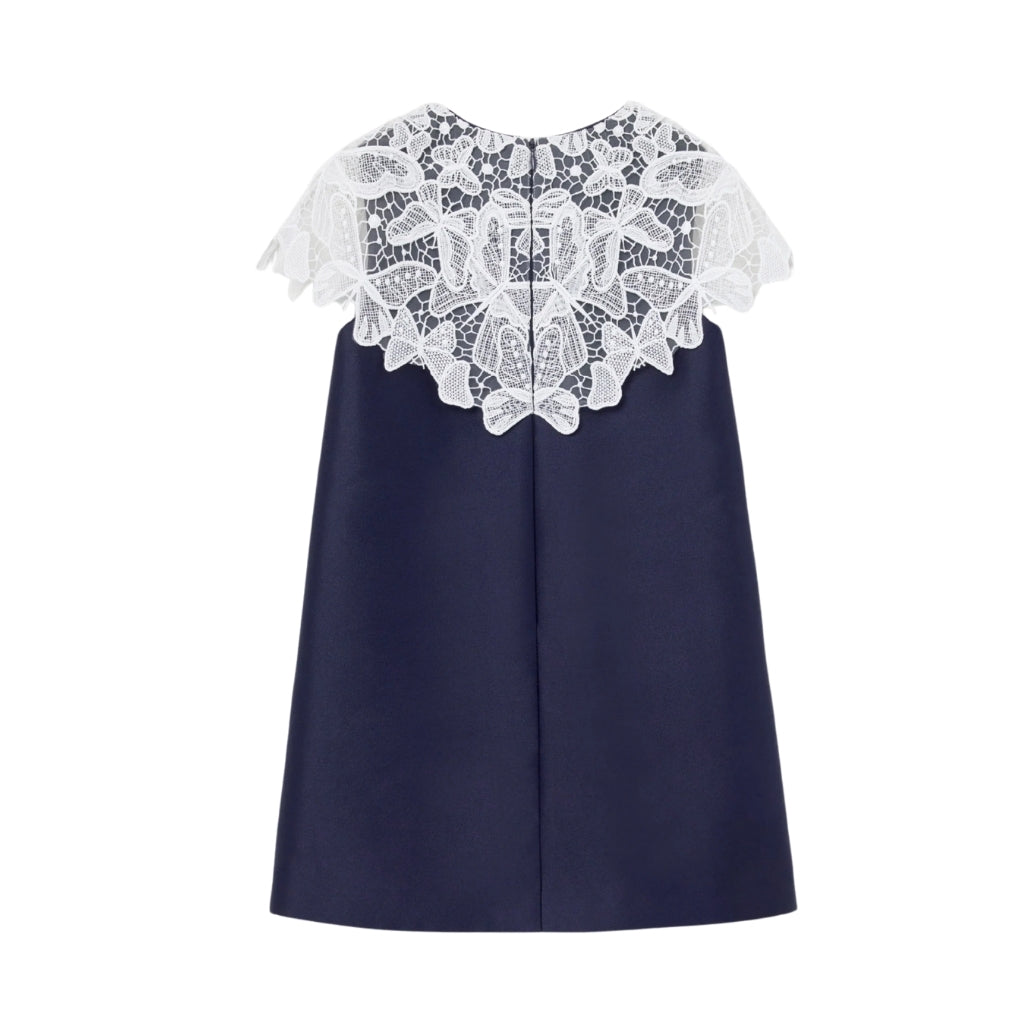 Self Portrait Kids Navy Taffeta Butterfly Dress