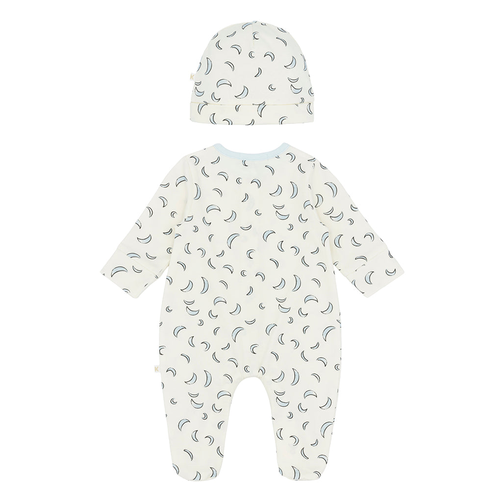 KINDRED Indigo Sleepsuit With Feet and Hat Set
