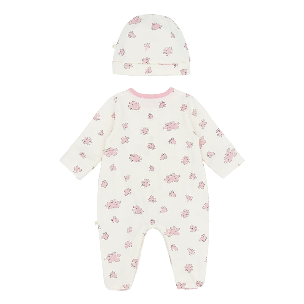 KINDRED Indigo Sleepsuit With Feet and Hat Set