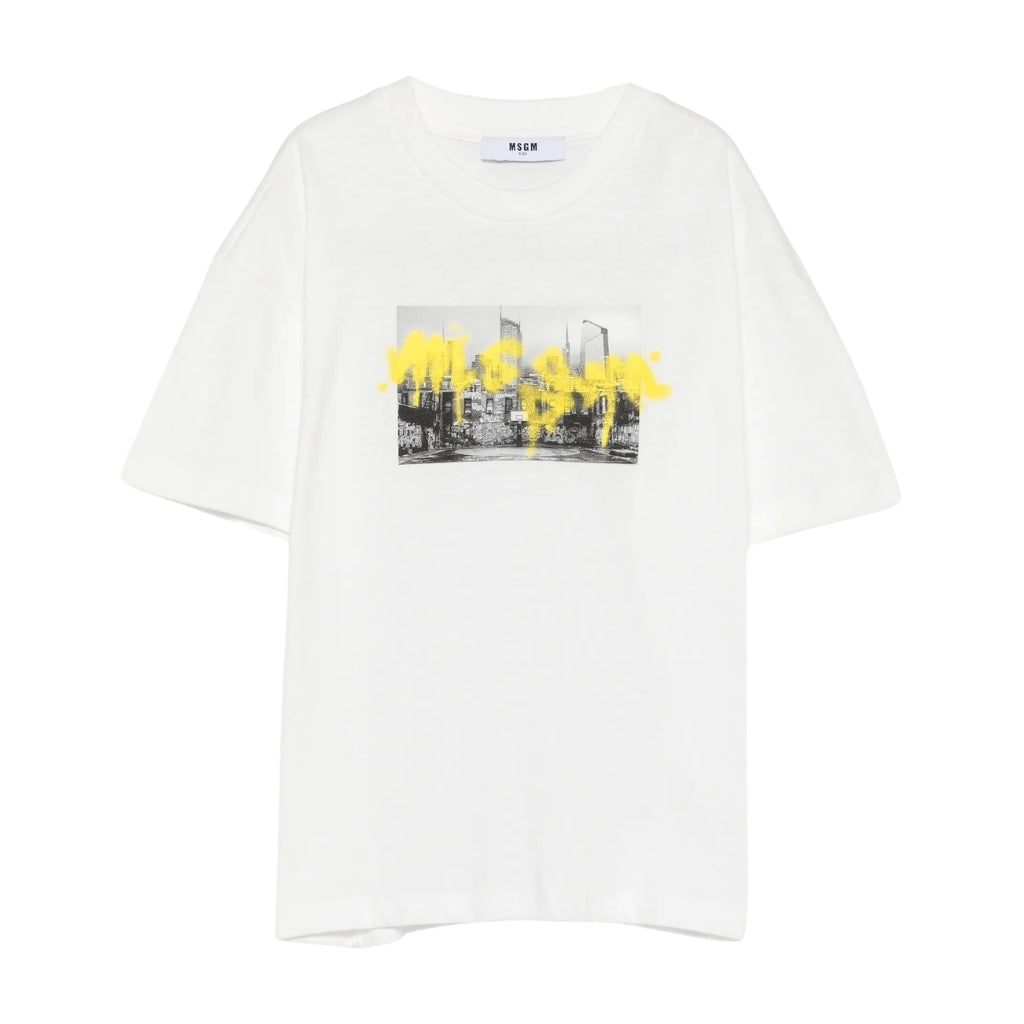 MSGM Kids Skyline Graphic T-shirt