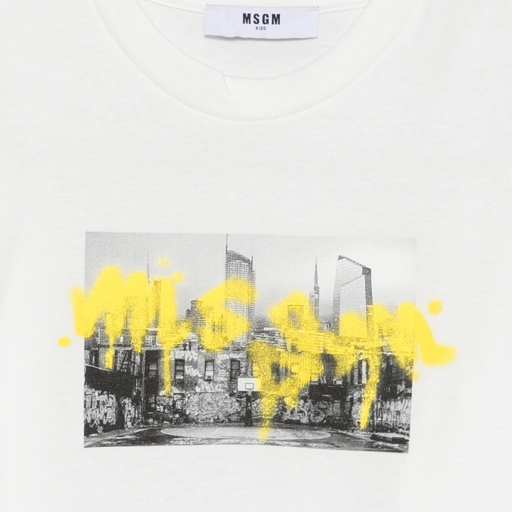 MSGM Kids Skyline Graphic T-shirt