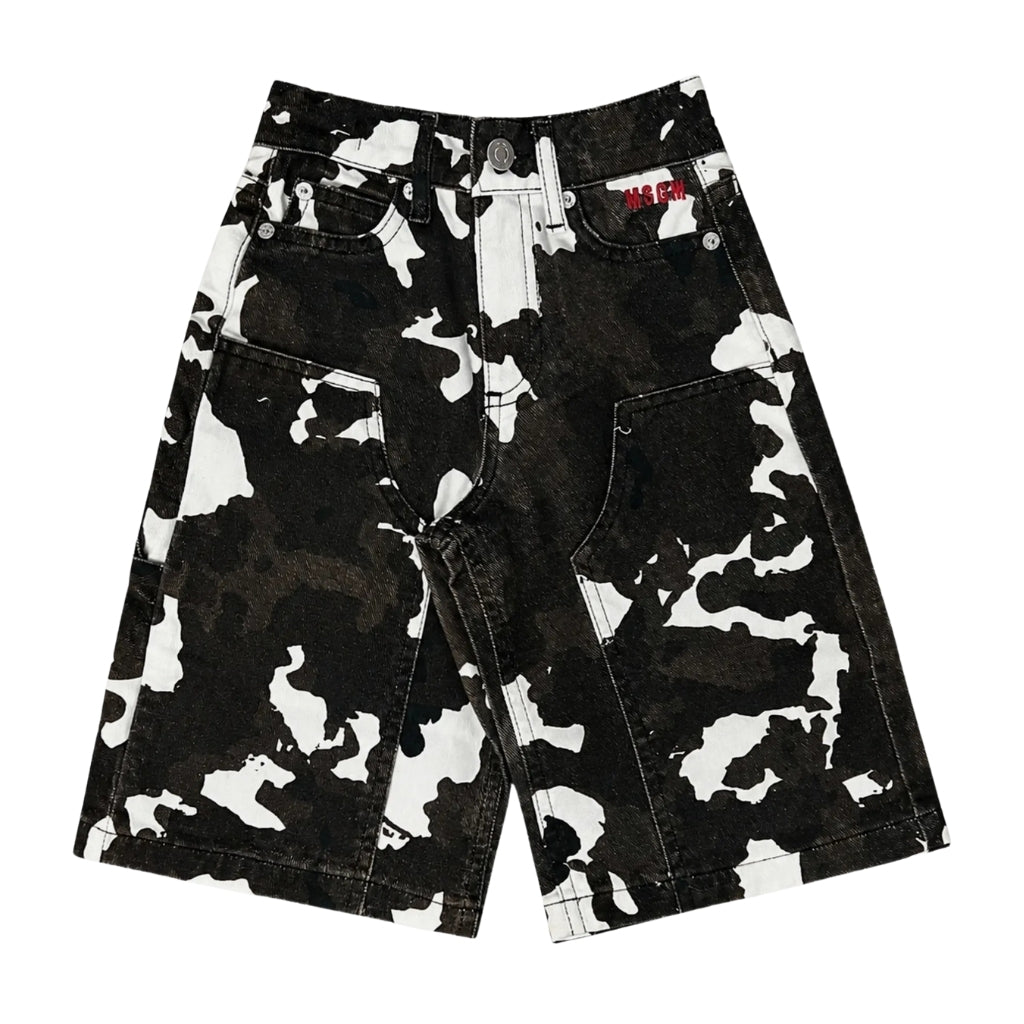 MSGM Kids Cow Print Bermuda