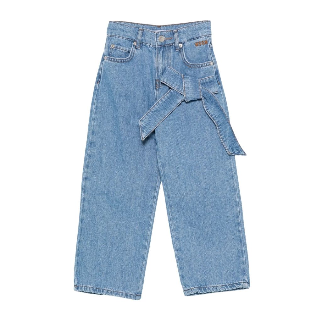 MSGM Kids Bow Denim Skirt