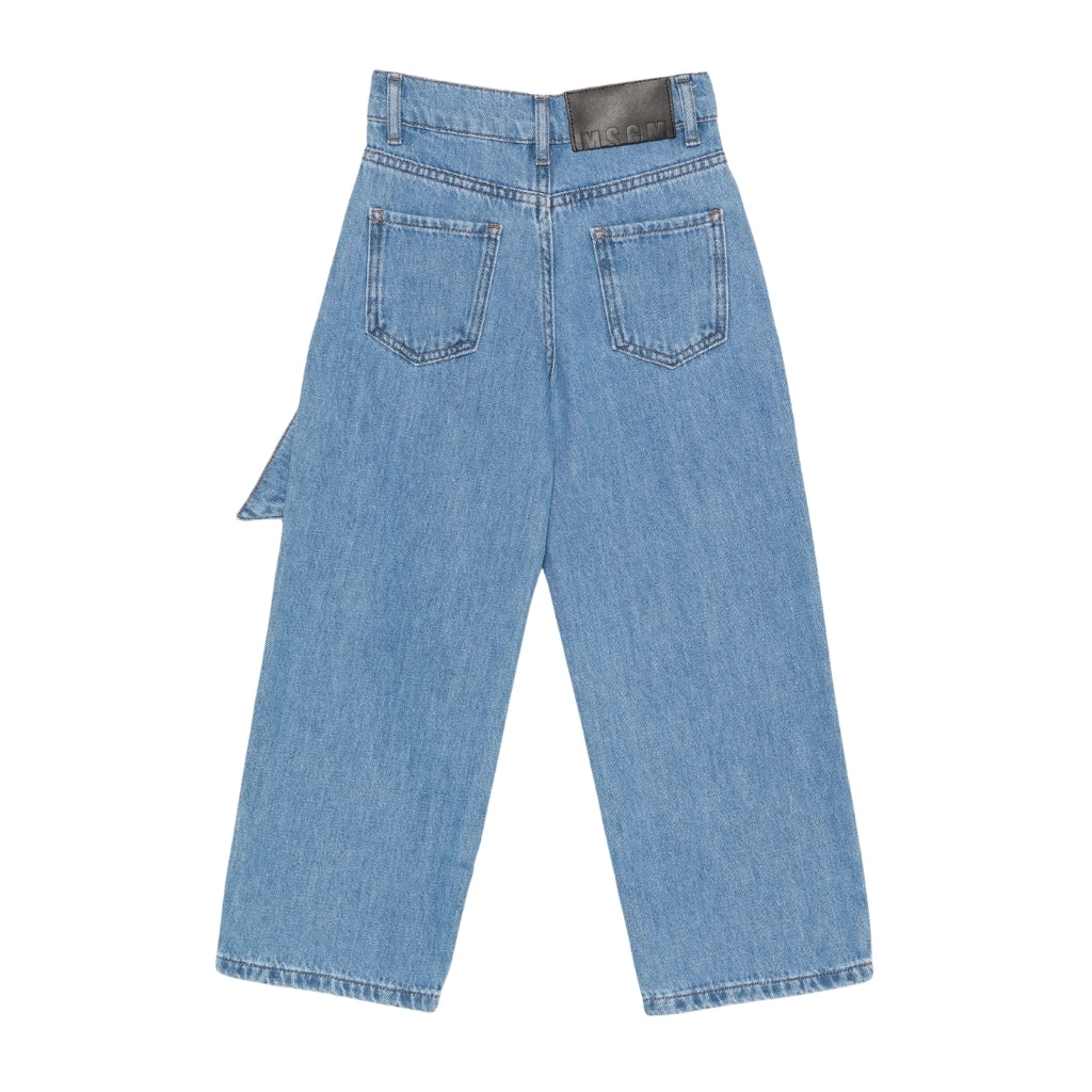 MSGM Kids Bow Denim Skirt
