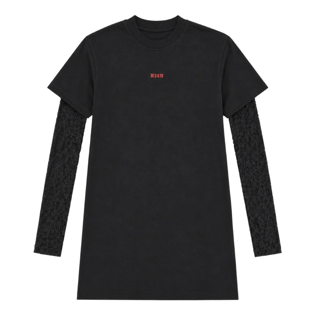 MSGM Kids Lace Sleeve T-shirt Dress