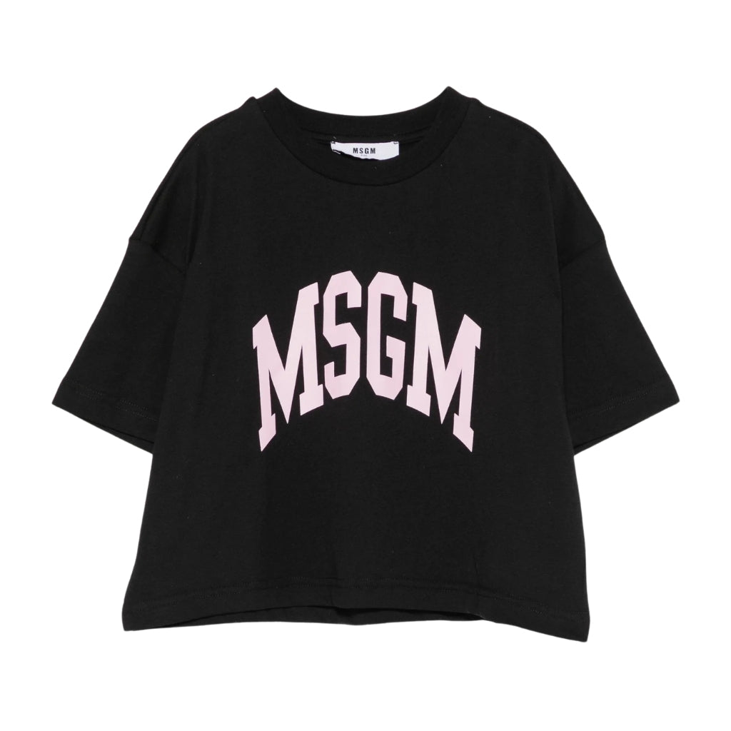 MSGM Kids Logo Crop T-shirt