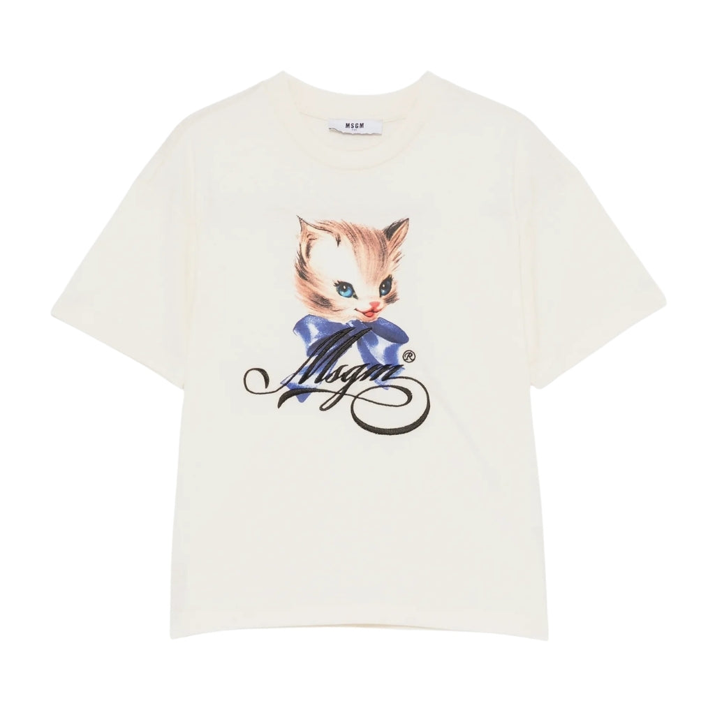 MSGM Kids Cat Print T-shirt
