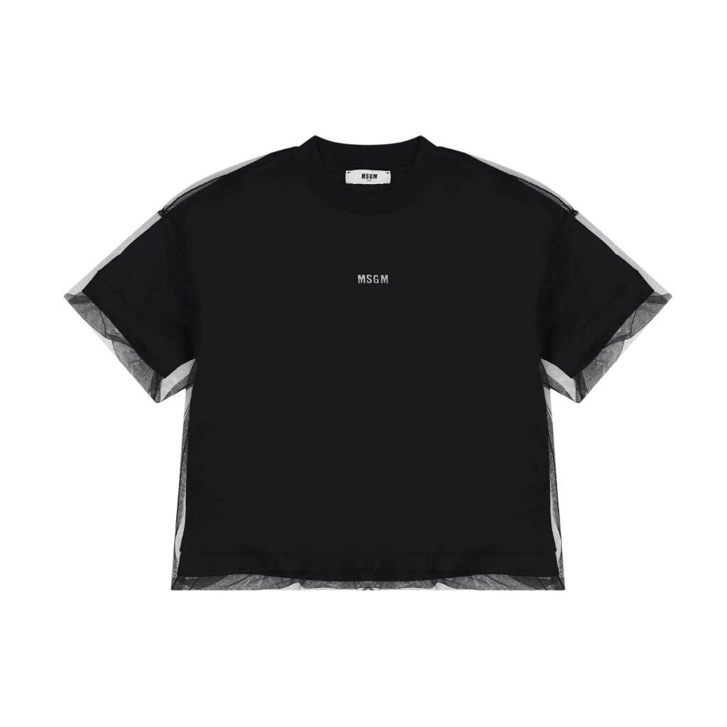 MSGM Kids Tulle Over Lay T-shirt