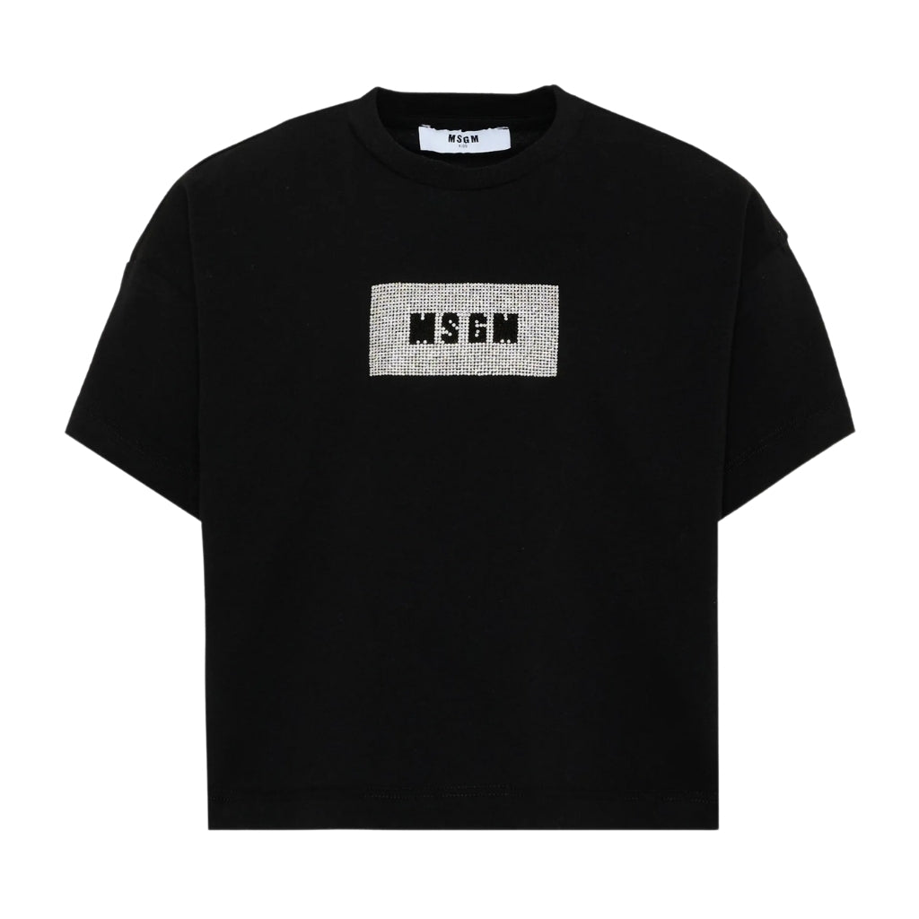 MSGM Kids Strass Logo T-shirt