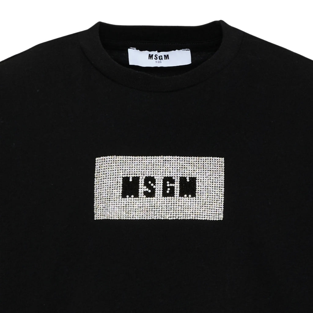 MSGM Kids Strass Logo T-shirt
