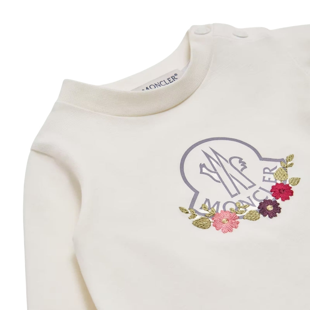 Moncler Enfant Floral Long Sleeve Cotton Blend T-shirt
