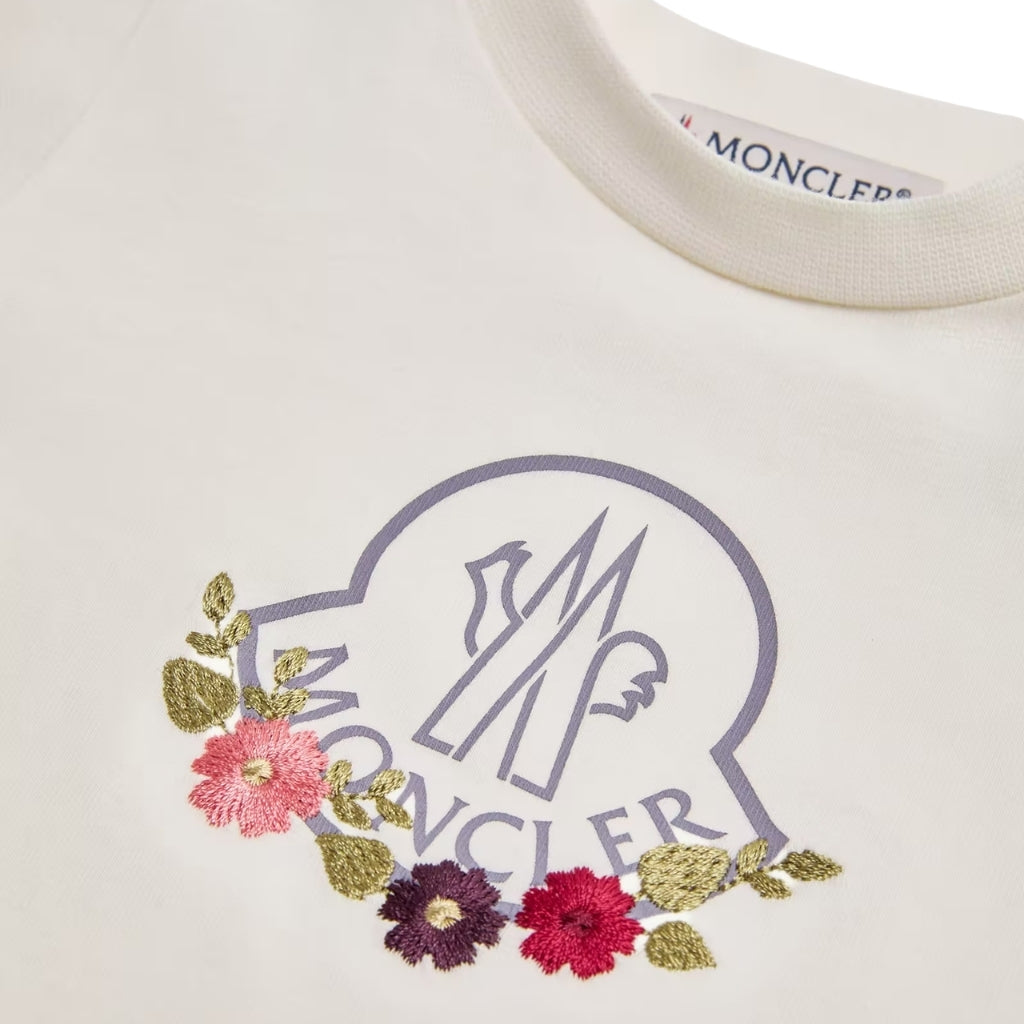 Moncler Enfant Floral Long Sleeve Cotton Blend T-shirt