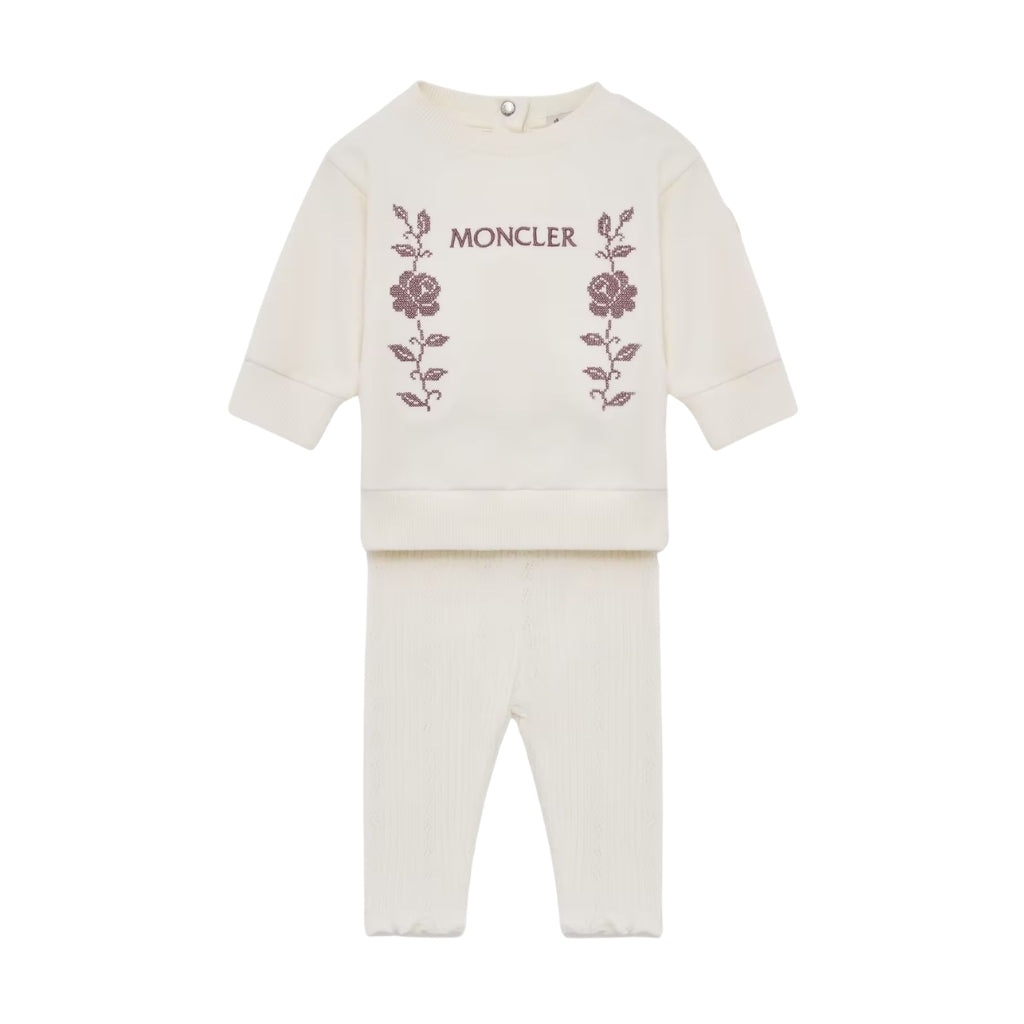 Moncler Enfant Embroidered Logo Stretch Cotton Fleece Set
