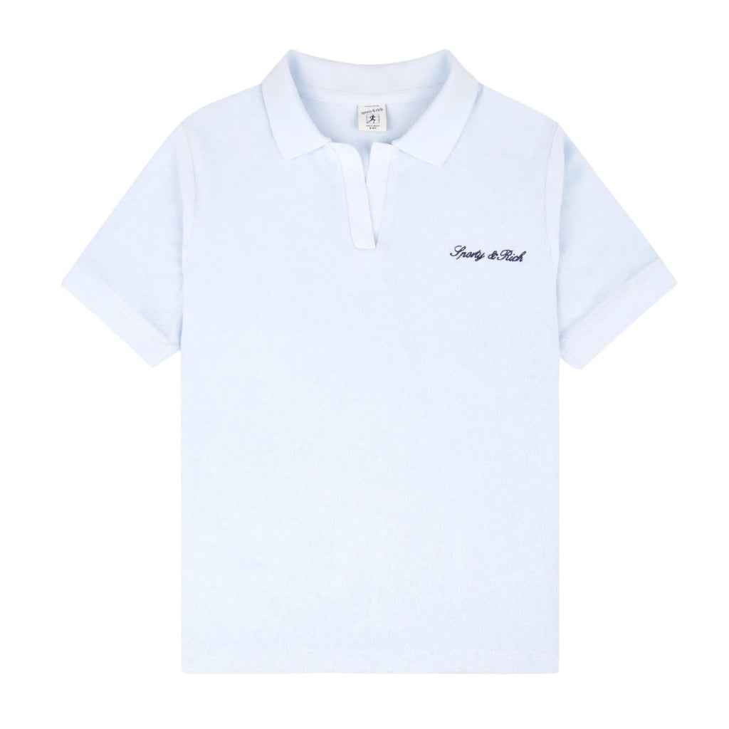 Sporty & Rich Kids Signature Logo Kids Terry Polo