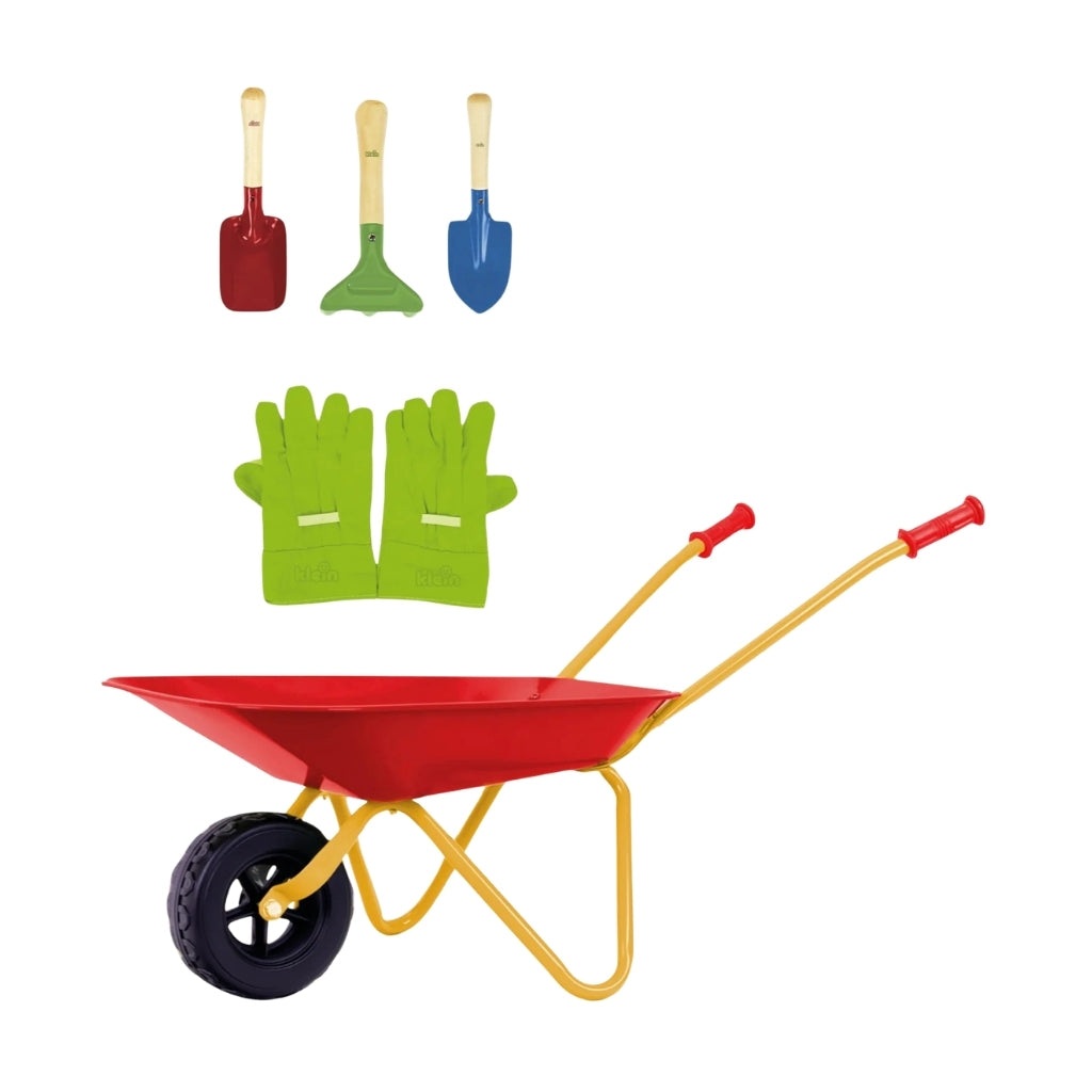 Klein Toys Metal Wheelbarrow and ACC