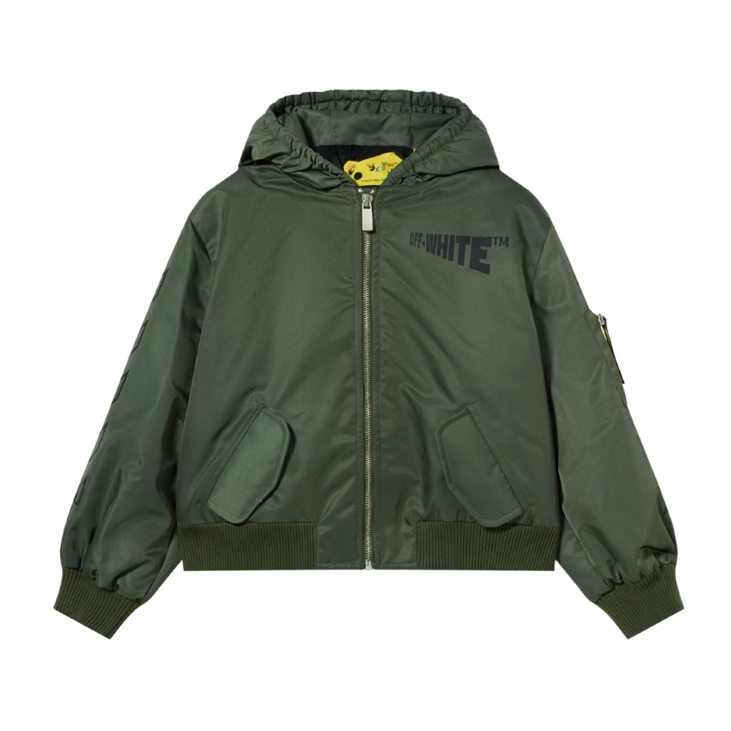 Off-White Kids Logo Diag Hooded Bomber