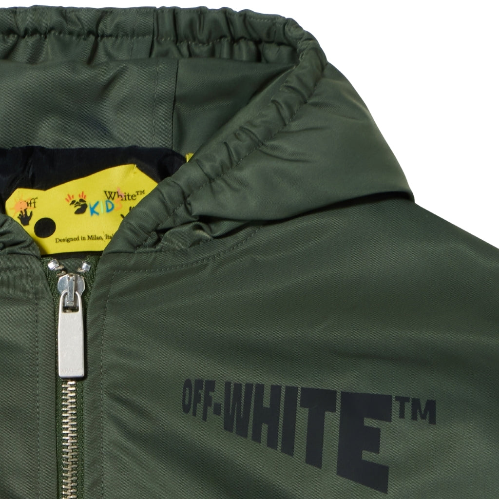 Off-White Kids Logo Diag Hooded Bomber