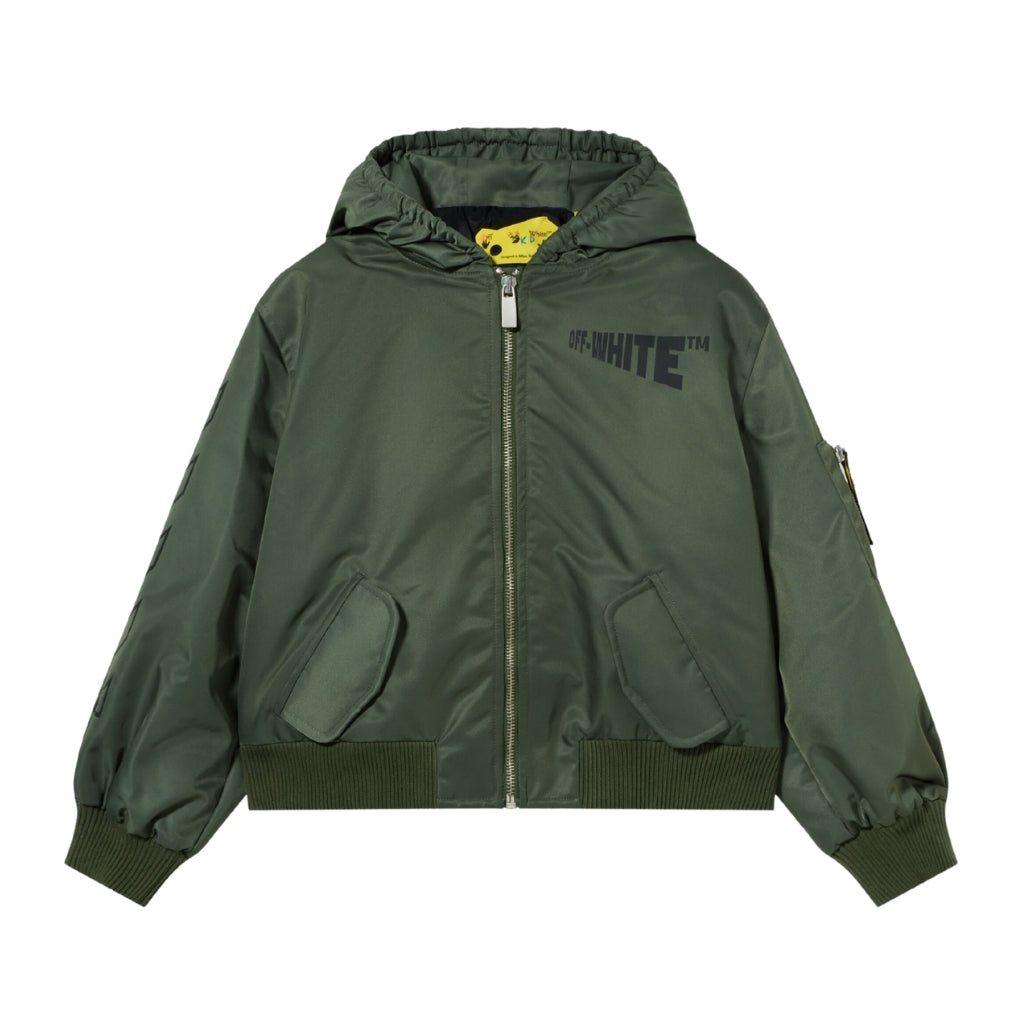 Off-White Kids Logo Diag Hooded Bomber