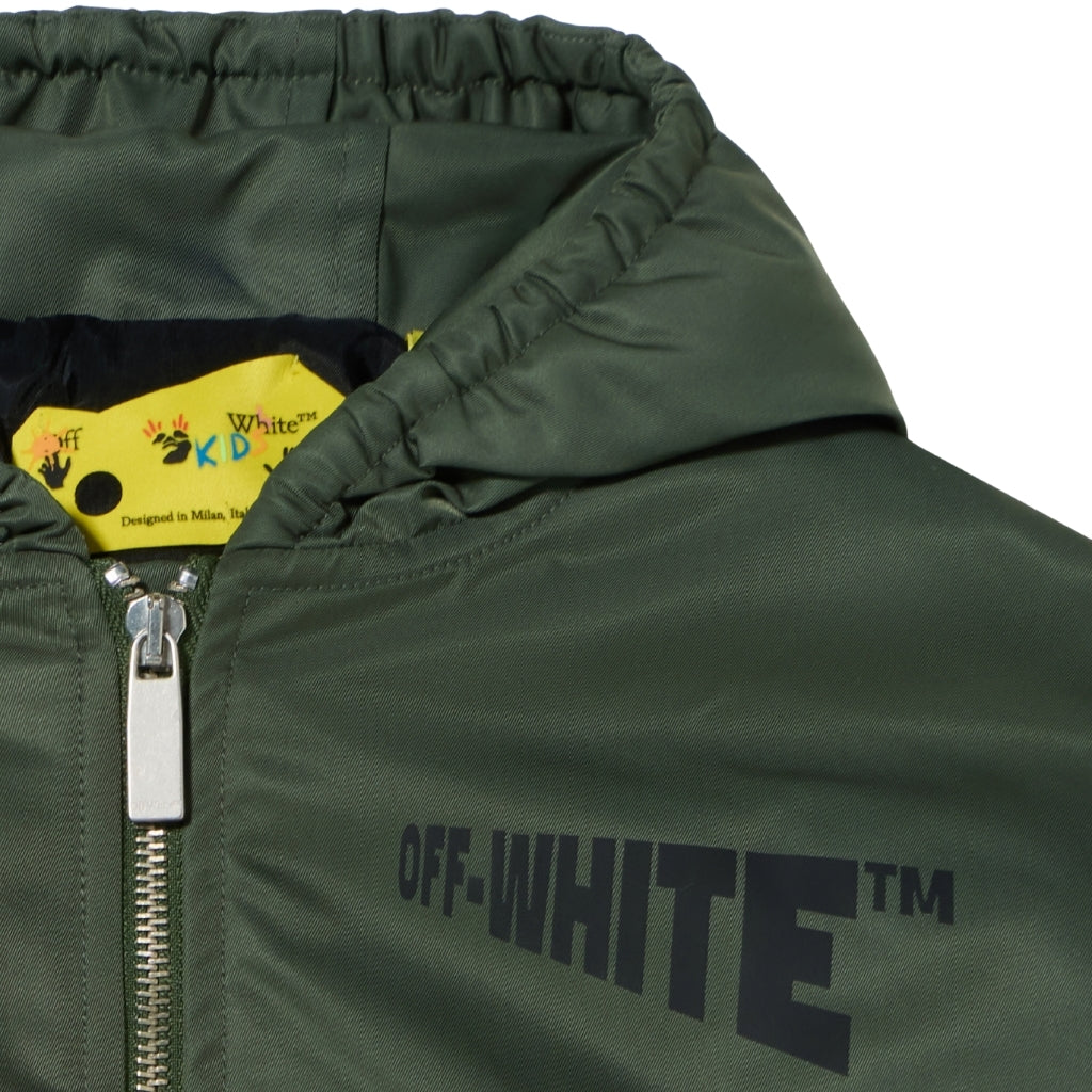 Off-White Kids Logo Diag Hooded Bomber