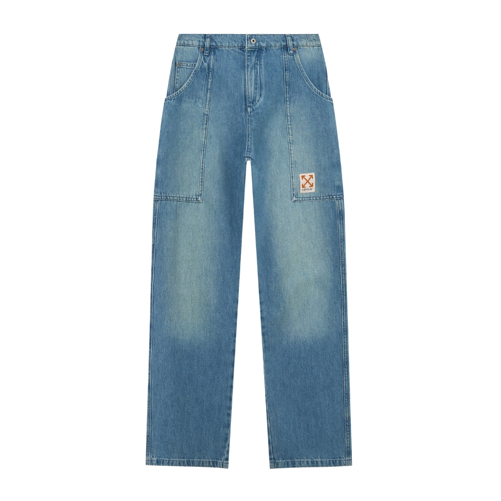 Off-White Kids Arrow Label Denim Cargo Pants