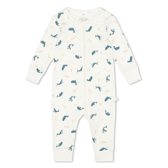 Ocean Print Two Way Zip-Up Sleepsuit