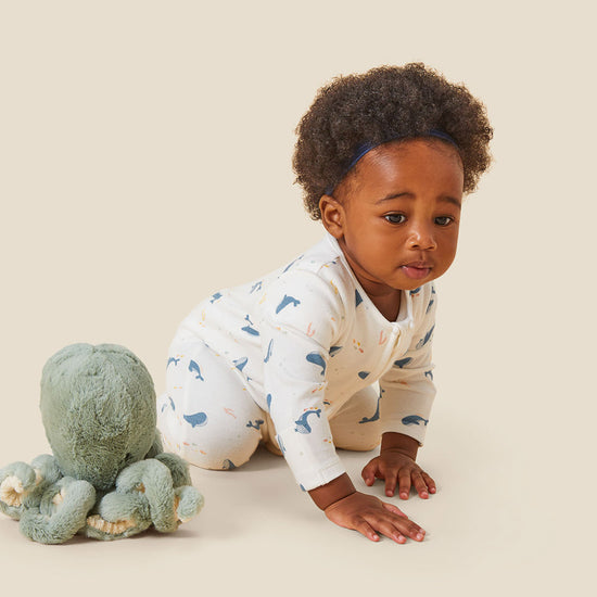 Ocean Print Two Way Zip-Up Sleepsuit